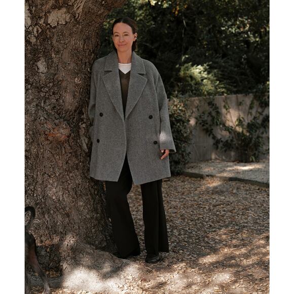 JENNI KAYNE Caroline wool Coat Heather Grey L - Picture 1 of 12